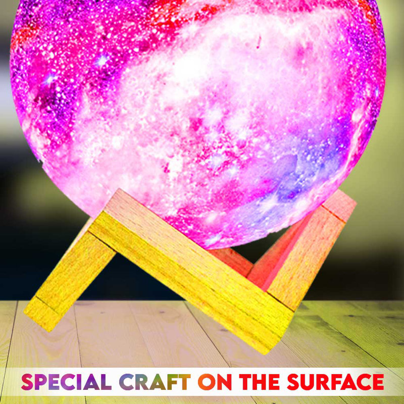 Himalayan Glow 3D galaxy Moon Lamp 16 Multi Color LEDs Unique Idle Gift for Girls Women
